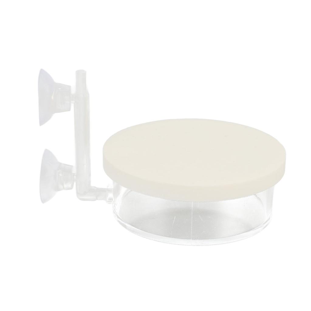 Aquarium Air Refiner High Dissolved Quiet Adjustable Fish Tank Nano Air Stone Disc with Double Suction Cups L White