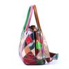 Leather Tote Bag First Layer Cowhide Checkered Splicing Women'S Bag Contrasting Bag Women'S Fashion Handbag Shoulder Messenger Bag