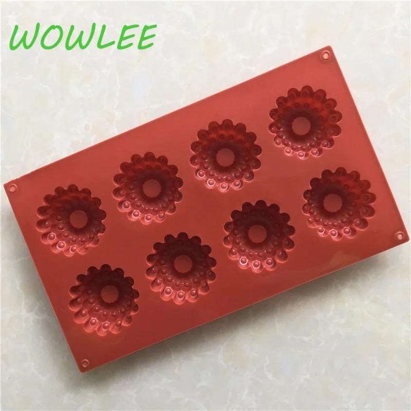 8cavity Flower Silicone Cupcake Oval Doughnut Mold MuffinChocolate Moulds for Baking Mini Dessert Kitchen DIY Cooking Tools Tray