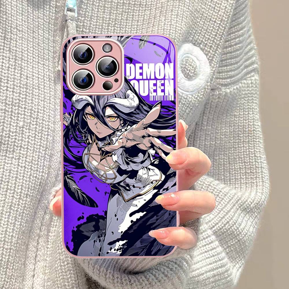 Cartoon Anime A-AlbedoS For IPhone 14 13 12 Mini 11 Pro XS Max X XR 14 Plus Tempered Glass Cover
