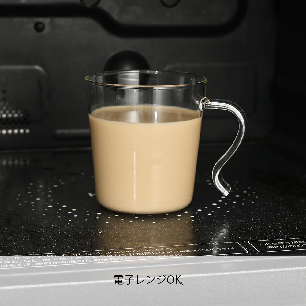Hario Heat-Resistant Stacking Mugs, Set of 2, 300ml, CoffeeTea Glass, Microwave and Dishwasher Safe, Made In Japan, SRMS-2024