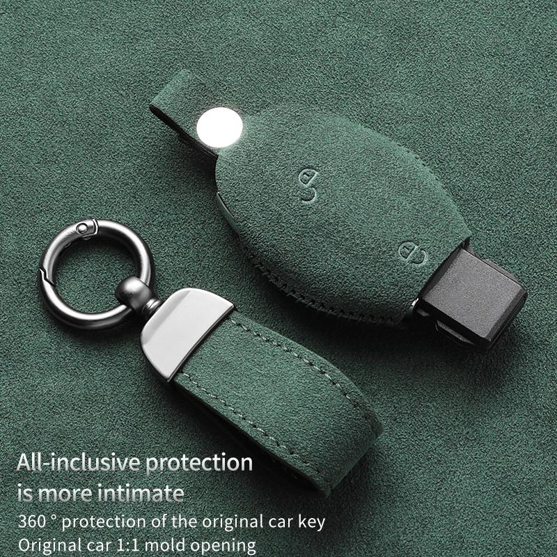 Made of Alcantara Suede Car Remote Key Cover Case Shell For Mercedes Benz A C E S G Class GLA CLA GLK GLC W204 463 176 251 205