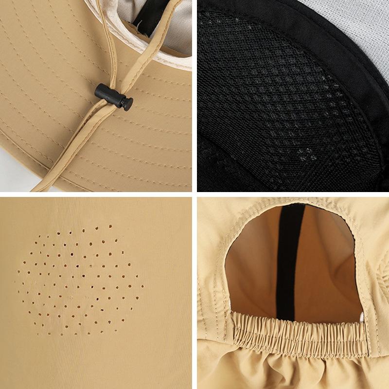 Fishing Hat With Mask Removable Sun Hat Cap Outdoor Sun Protection Wide Brim Camping Hunting Hiking Mask Scarf Hats Waterpeoof Fisherman Hat