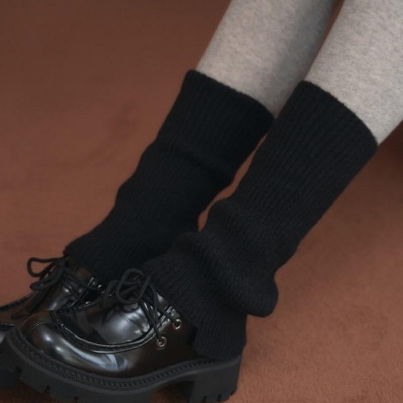 Leathery Soft Ribbed Leg Warmers [3COLOR]