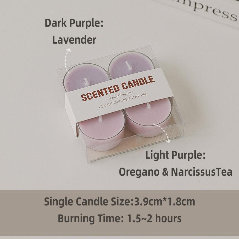 4pcs/set Natural Beeswax Soybean Wax Scented Candles Aromatherapy Tea Lights Wedding Home Bar Hotel Decor Fragrance Candle