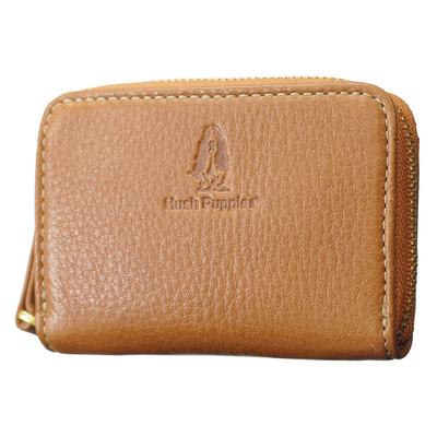Nick Coin Purse Round Coin Case Cowhide HP0603 [Hush Puppies] (Brown (40))