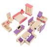Wooden Simulation Toy Solid Wood Children Play House Small Furniture Toy Set for Children