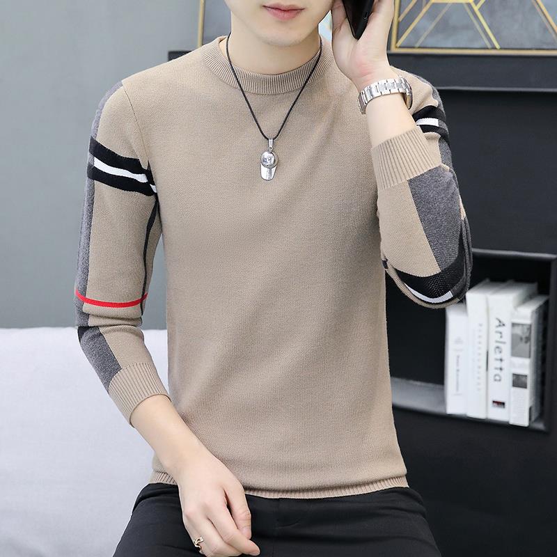 Winter New Sweater Men's Knitted Sweater Versatile Casual Comfortable Striped Fashion Men's Top