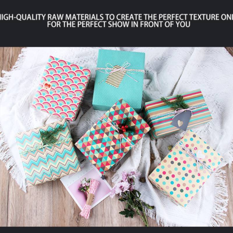 Copperboard Gift Wrap Paper Pack With Colorful Patterns For Special Occasions