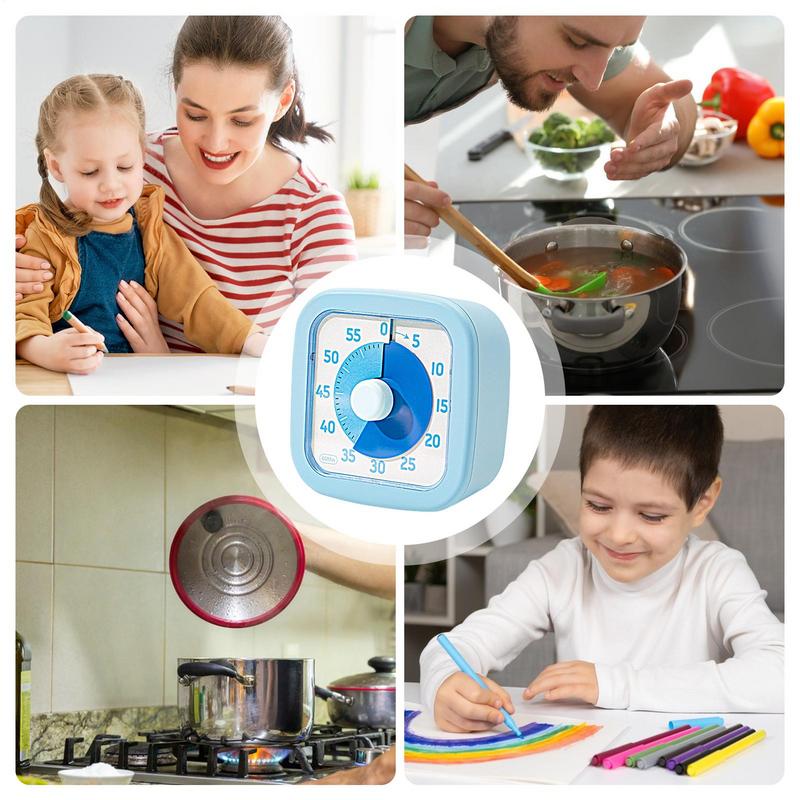 Kids Visual Timer 60-Minute Desk Timer Silent Time Management Tool For Kitchen Bathroom Cooking Study Homework Shower