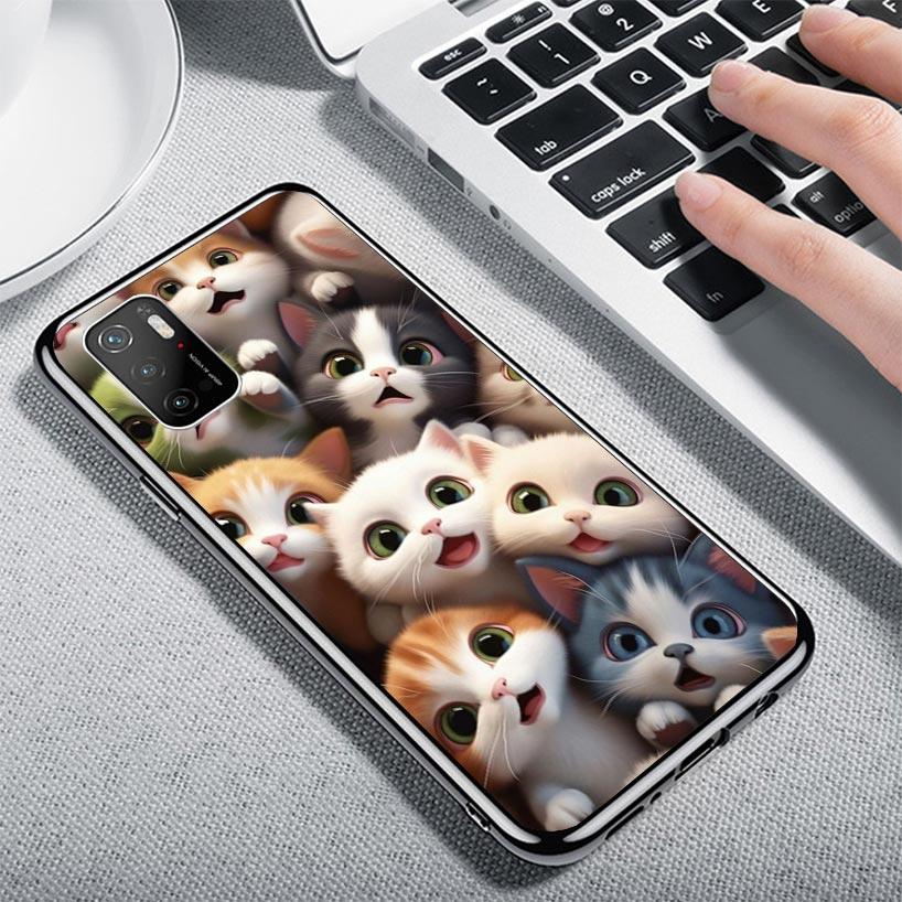 Cartoon Cute Cats Background Case Phone Cover for Xiaomi Poco X3 Nfc X5 X6 X7 X4 Gt F6 F5 Pro F4 F3 M5S M5 M4 M3 5G Trend Fundas