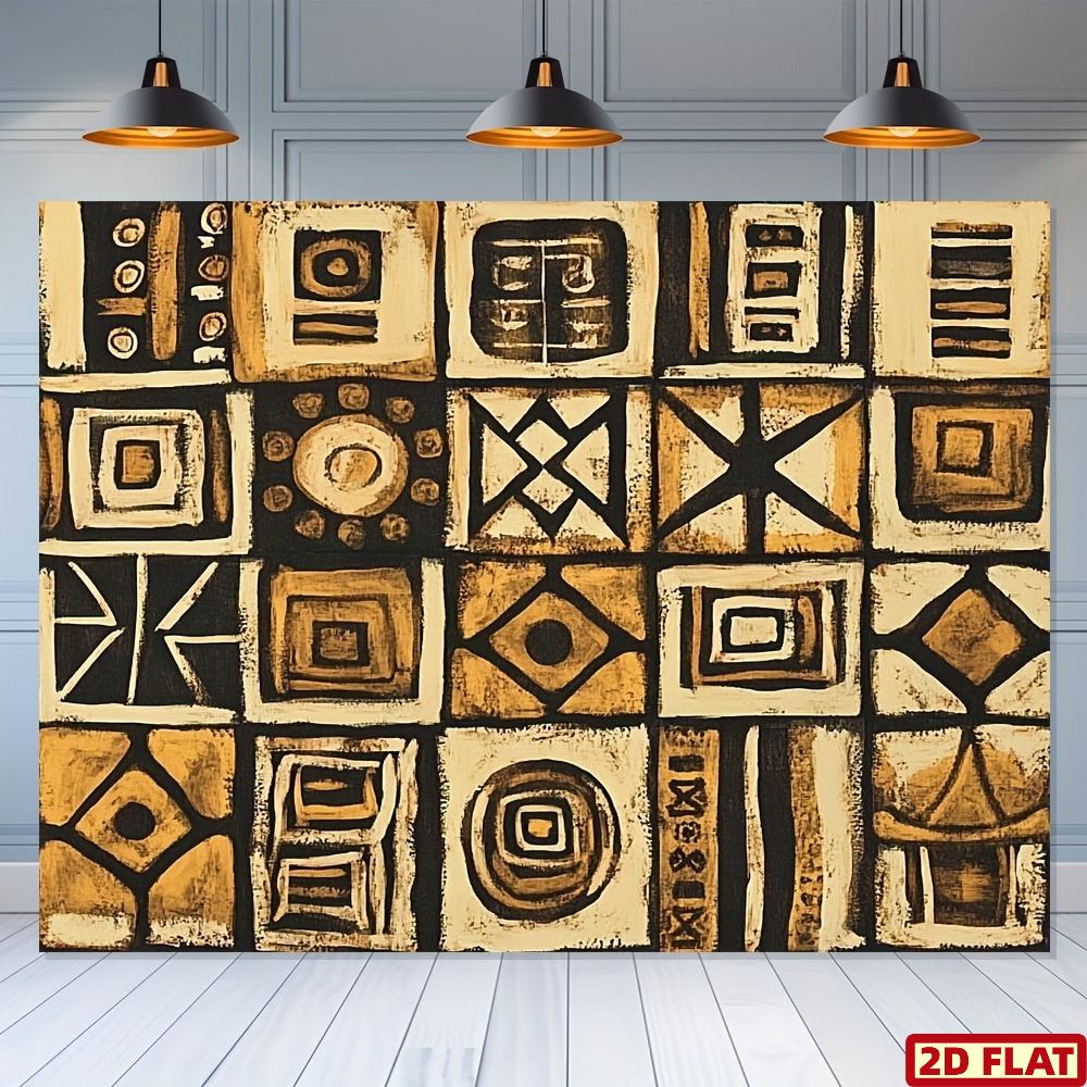 Grande Arazzo da Parete Geometrico Astratto Tribale Boemo Decorazione Etnica Boho Arte Tribale Moderna Decorazione Murale su Tela