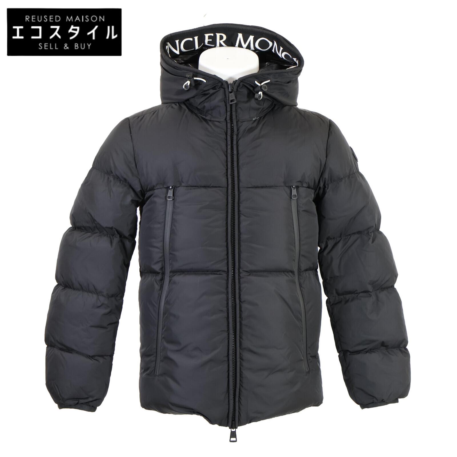 

MONCLER [Good condition/Domestic regular/2020 model] MONTCLA Monkura Inside logo embroidered line hooded down jacket Jacket O blackUsed