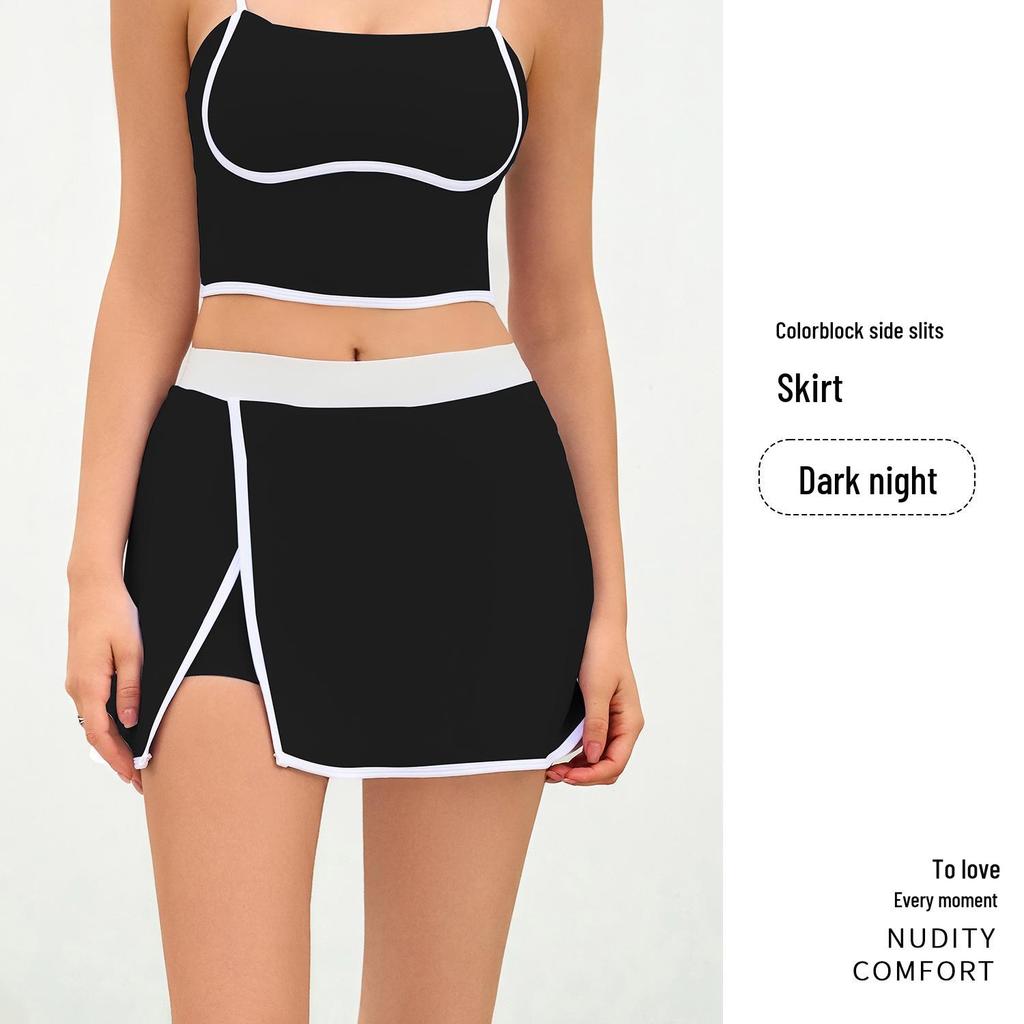 2025 Sommer Colorblock Schnelltrocknender Damen Sport Skort - Hochelastische Yoga- & Fitnessbekleidung