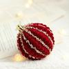 Glitter Christmas Hanging Balls Set Flocked Xmas Tree Ornaments  Home New Year Gift