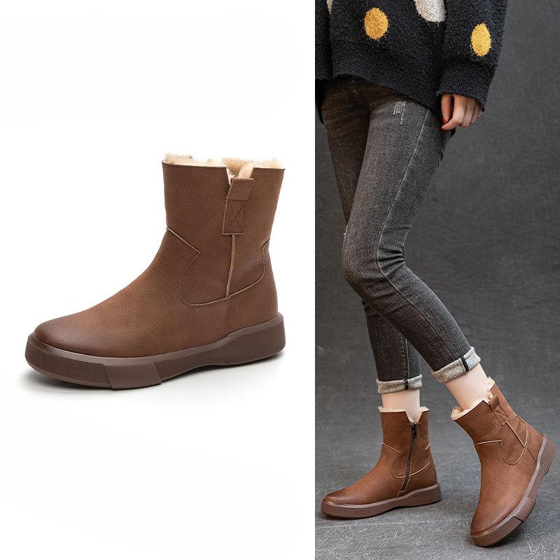 Women's Thickened Snow Boots Thick-soled Low-top Women's Boots Versatile Women's Shoes