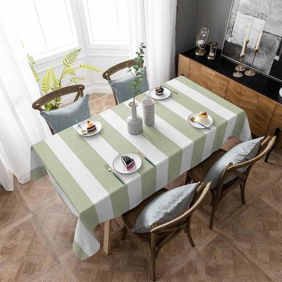 Salotinės ir žalios juostelės stačiakampis staltiesė Šventinės vakarėlio dekoracijos Boho baltos geometrinės raštų staltiesės Virtuvės valgomojo stalo dekoras
