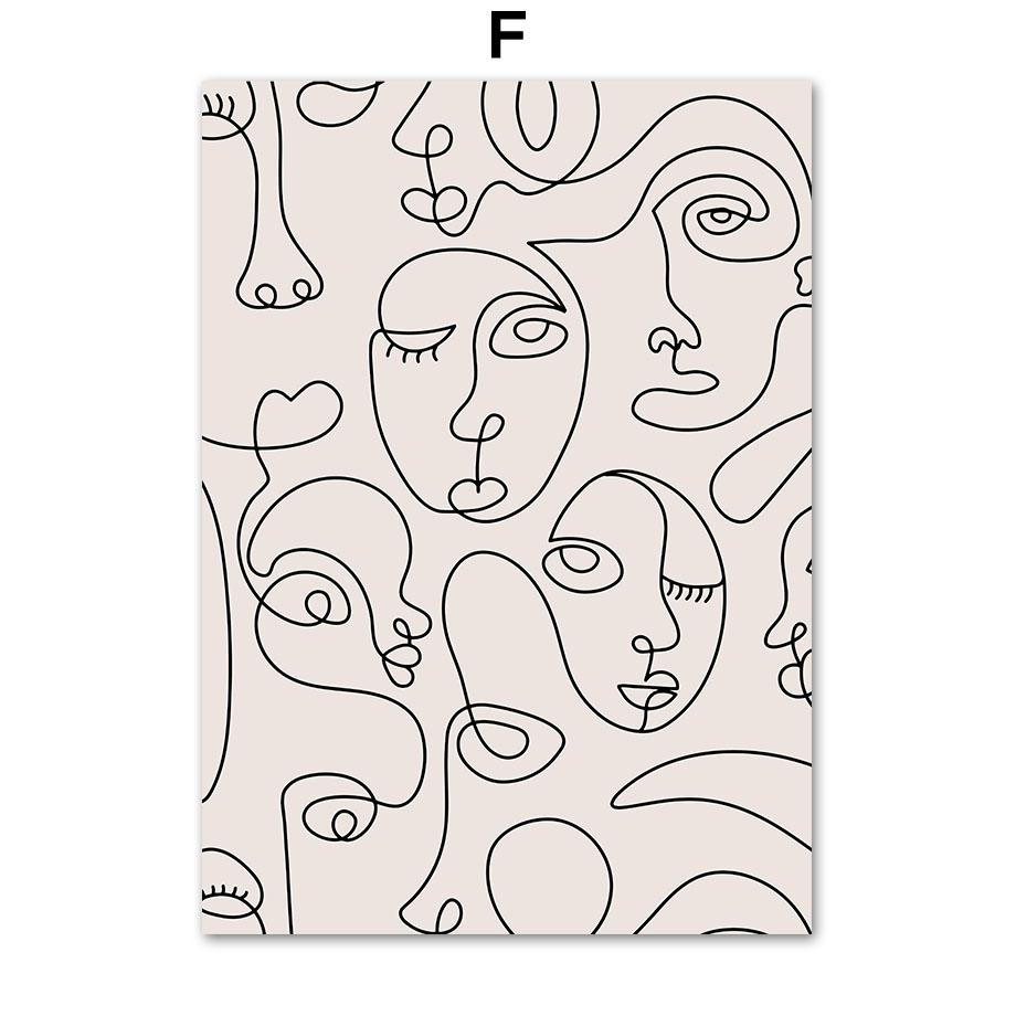 Green Leaf Abstrakte Mädchen Körper Gesicht Linien Nordic Poster Und Drucke Leinwand Malerei Wand Kunst Bilder Für Wohnzimmer Wohnkultur