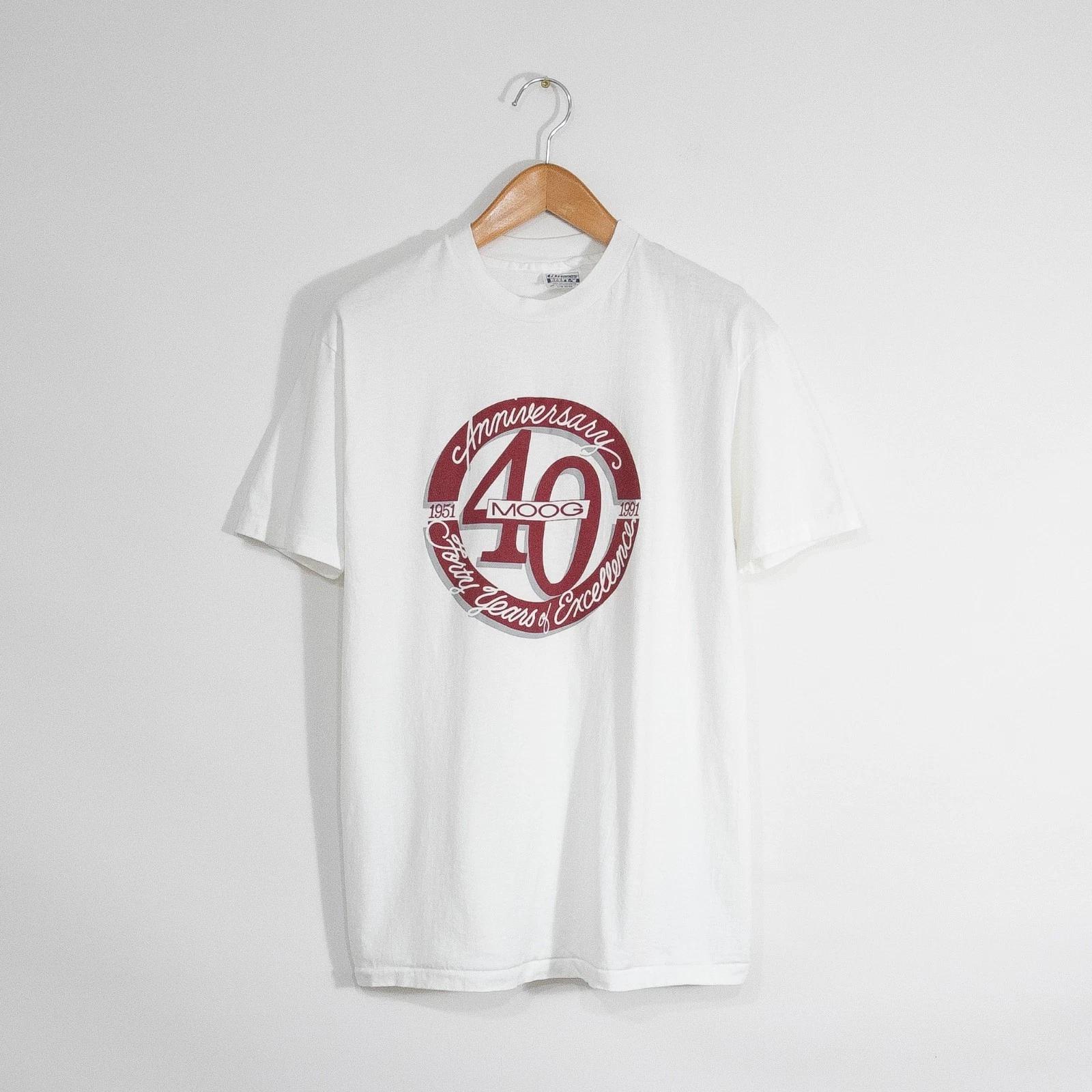 Vintage 90s Moog Inc Engineering T Shirt Large - 40th Anniversary Single Stitch M