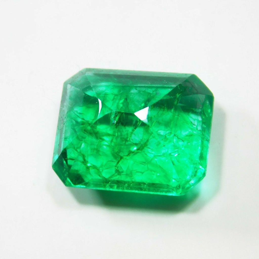 Emerald Cut CERTIFIED Natural 8 Carat Muzo Colombian Emerald Loose Gemstone MQ-E77