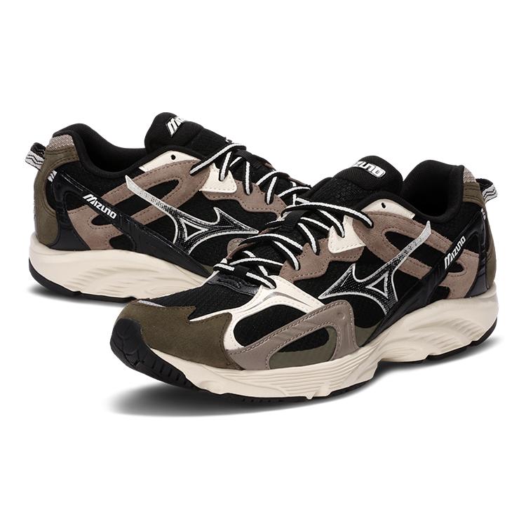Mizuno Synthetic Leather Cushioning Abrasion Resistant Support Rebound Low top Casual Running Shoes Unisex Dark Brown D1GH232201