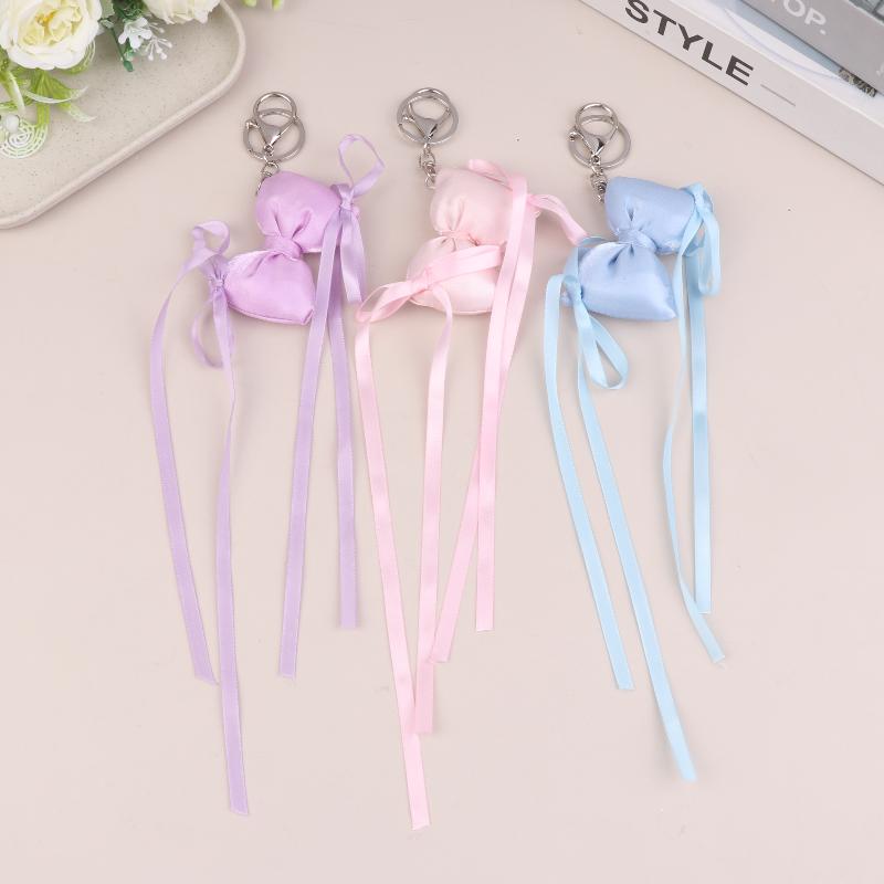 Mini Bowknot Pendant Bag Accessories Cute Decoration For Bag Fluffy Soft Accessories Women'S Phone Case Keychain Pendant