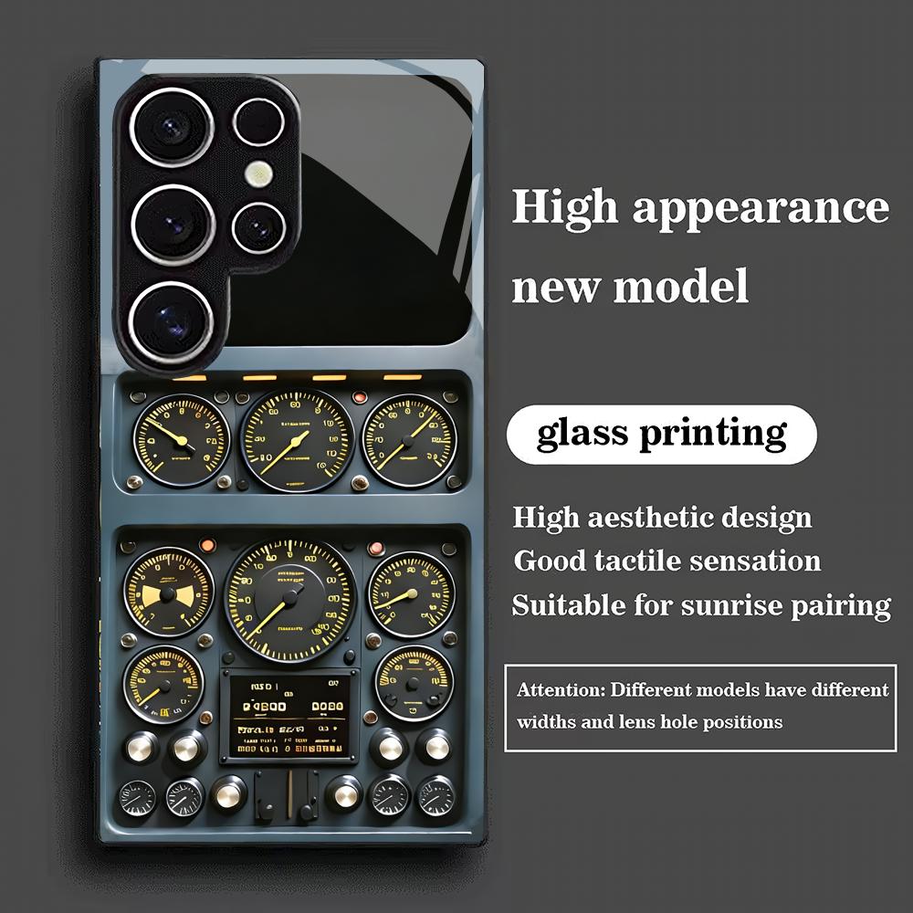 Custodia per telefono con vetro temperato per cruscotto adatta per Samsung GalaxyS26 S25 S24 S23 S22 S20FE/Ultra/Plus5G cover posteriore anti-caduta