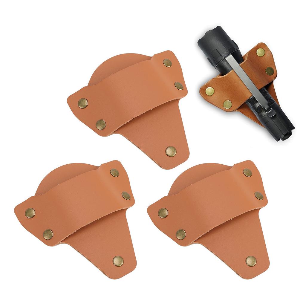 3 Pcs Flashlight   Suitable for   PolyTac 88850 Flashlight PU Leather Belt Holder