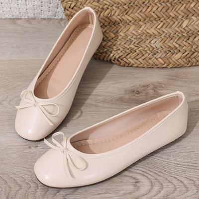 Scarpe Basse da Donna in Vernice con Fiocco, Punta Tonda, Morbide, Slip-on, per Uso Quotidiano