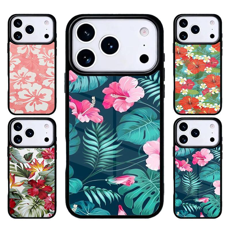 Tropical aloha Hibiscus Pattern Phone Case For iPhone 17 Air 16 15 14 13 12 11 Pro Max Plus