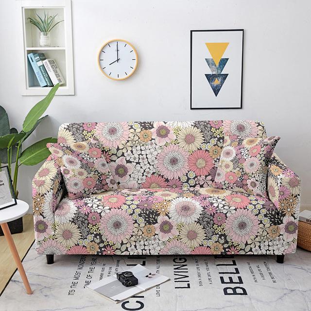 Elastic Sofa Cover For Living Room Sunflower Print Seater Flower Printed Couch Cover Sectional Sofa Protector Home Decor