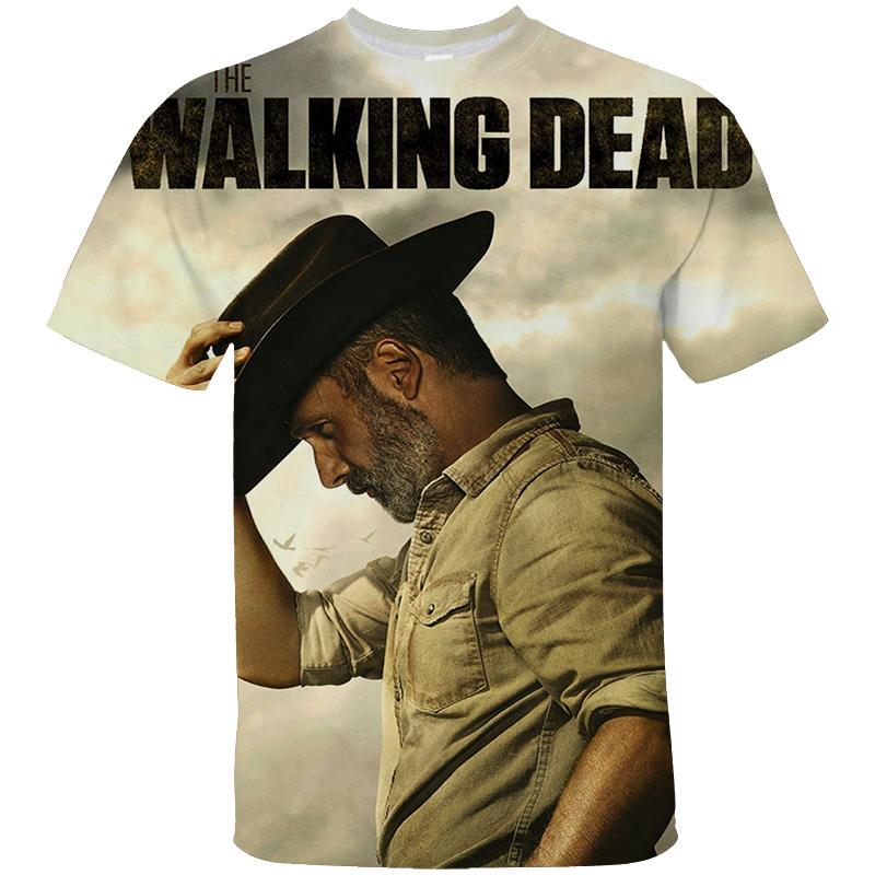 Movie The Walking Dead Graphic T Shirt Men's Clothes Horror 3D Printed Fashion Tees O-Neck T-shirt Harajuku Summer Unisex Tops