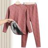 Elderly Women's Plush Thermal Underwear Set