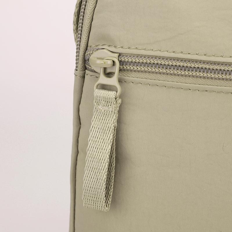 Nylon Crossbody Bag with Top Handle and Multiple Zipper Pockets for Daily Use Men Women