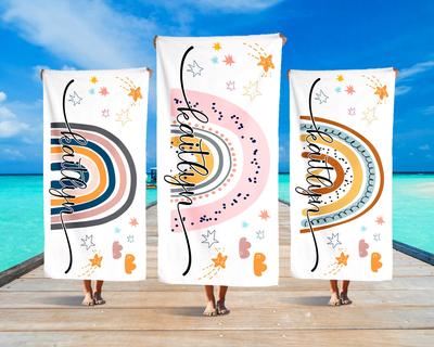 Rainbow Oversized Beach Towel Sandproof Comfortable Beach Towel Gift for Kids Son Daughter Summer Vacation Trip