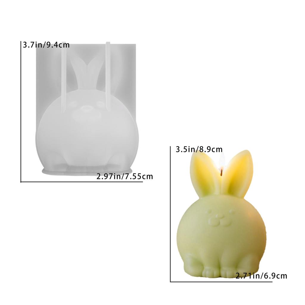 DIY Easter Cute Fat Little Rabbit Silicone Candle Mold Aromatherapy Candle Rabbit Shaped Gypsum Resin Mold