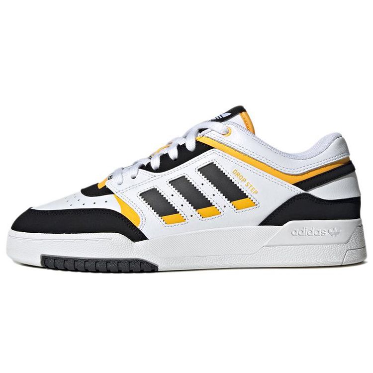 Adidas Originals Drop Step Low Leather Suede Non-Slip Wear-Resistant Lightweight Low-Top Skate Shoes Unisex Sneakers White Black Yellow GW9727