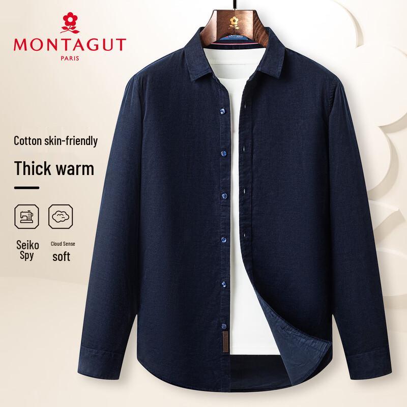Montagut Men's Long-Sleeve Cotton Business Casual Shirt