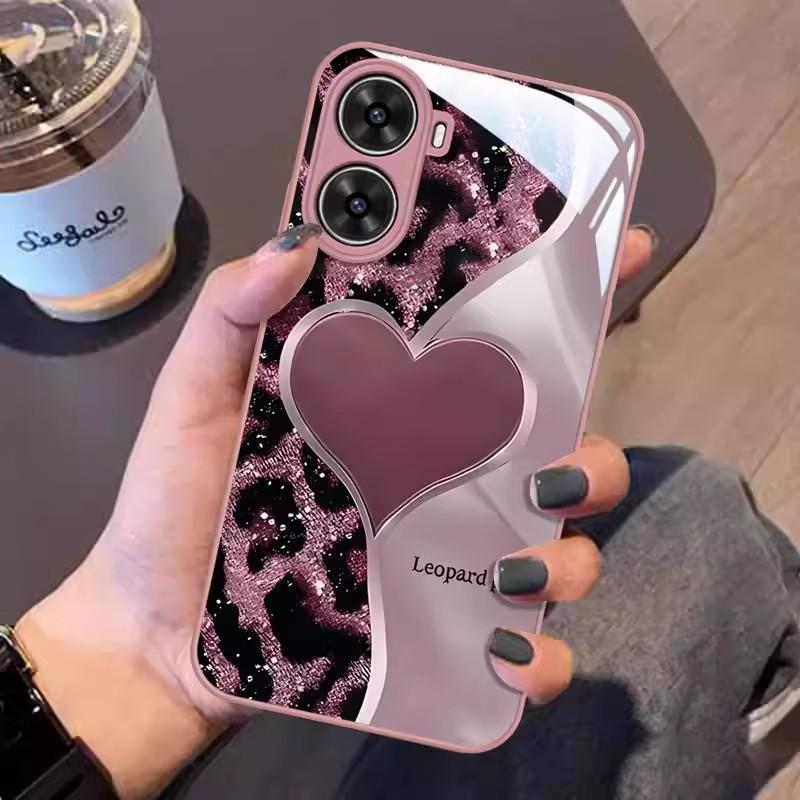 Leopard print love applies to Apple 17Air mobile phone case iphone15 cute 16promax couple 14 glass 13