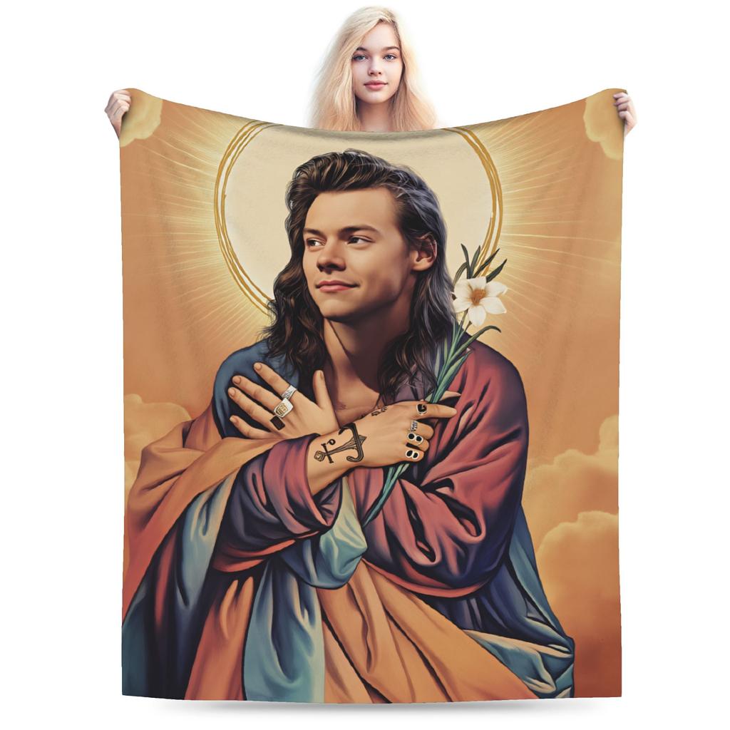 H-Harry Styles Warm Soft Blanket Girls Boys Plush Throw Blanket Graphic Living Room Flannel Bedspread Sofa Bed Cover