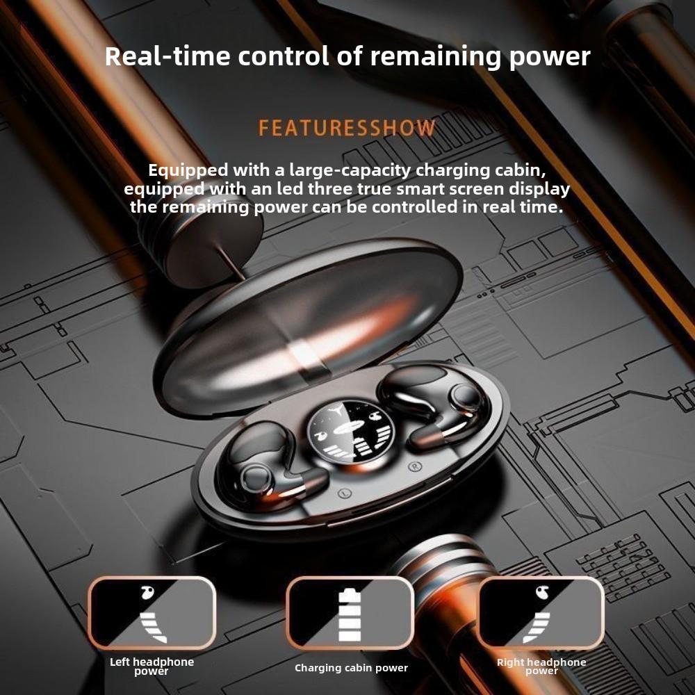 Bluetooth Headset Binaural Sleep Invisible Touch Digital Display Painless Wear