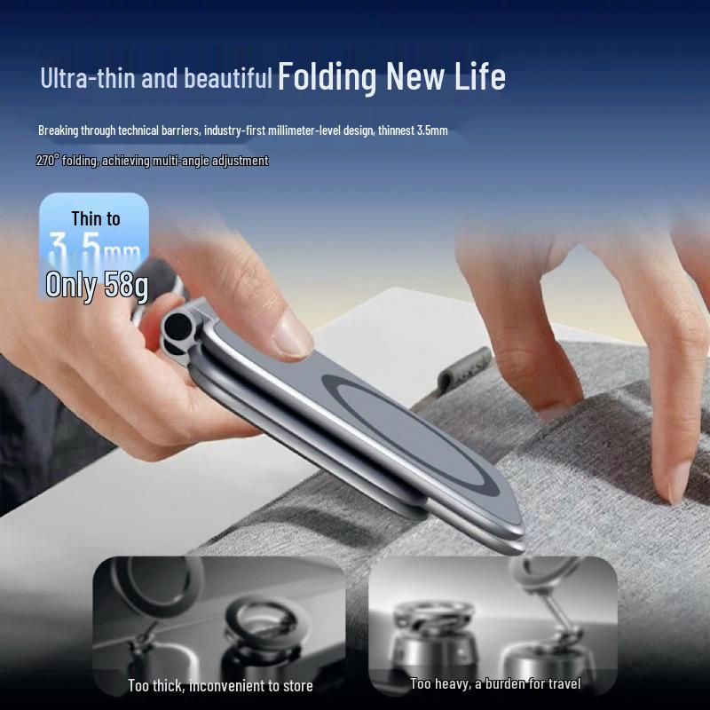 2025 Magnetic Ultra-Thin Foldable Phone Holder with Anti-Shake Car Navigation Support