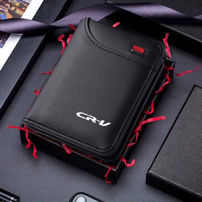 New Leather Car Badge Wallet Credit Card Driver's License Purse For Honda Civic FIT Accord CRV 5th City CRZ CRX Jazz HRV Odyssey LK6