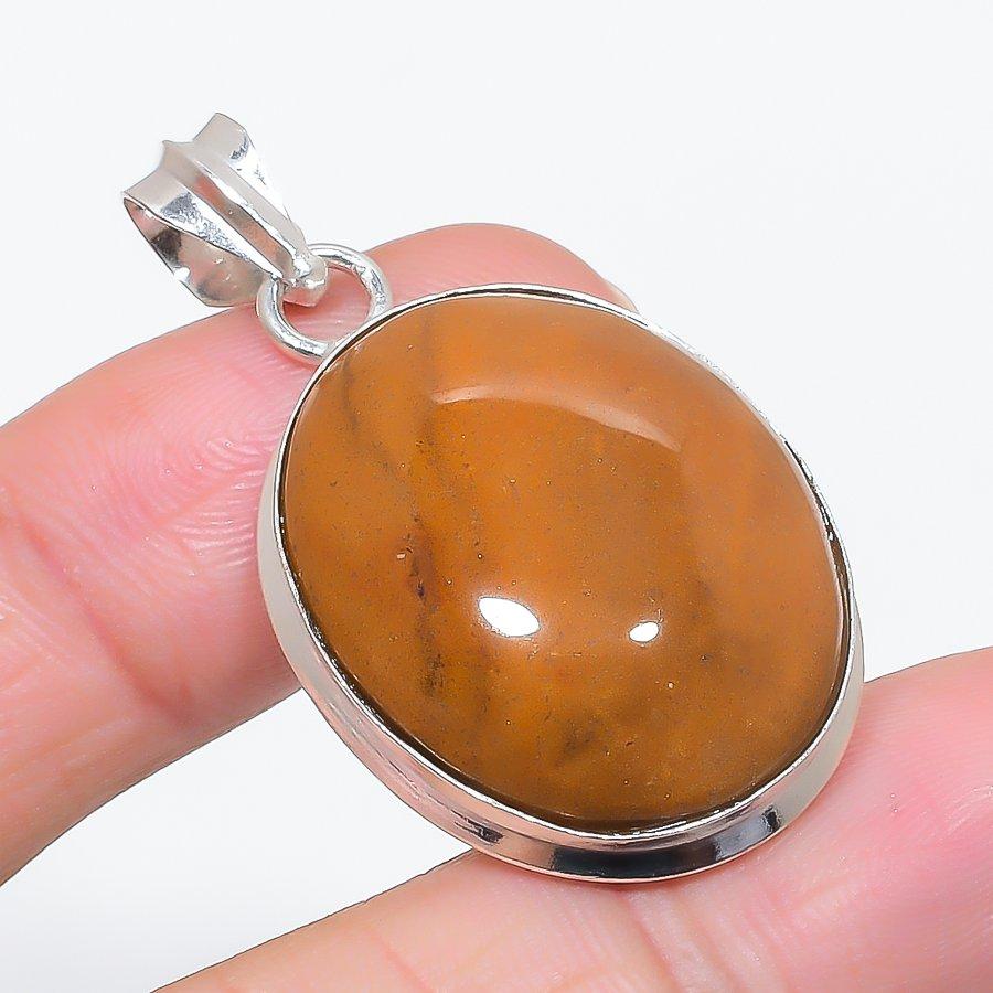Ocean Jasper Gemstone 925 Sterling Silver Jewelry Pendant 1.77"