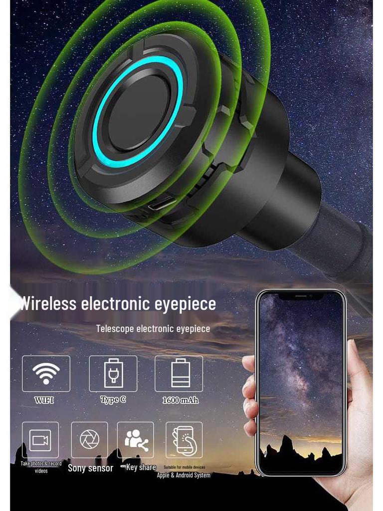 5MP 4K HD WiFi Telescope Camera: Full-Color Electronic Eyepiece for Astronomy, Birdwatching & Mobile Viewing