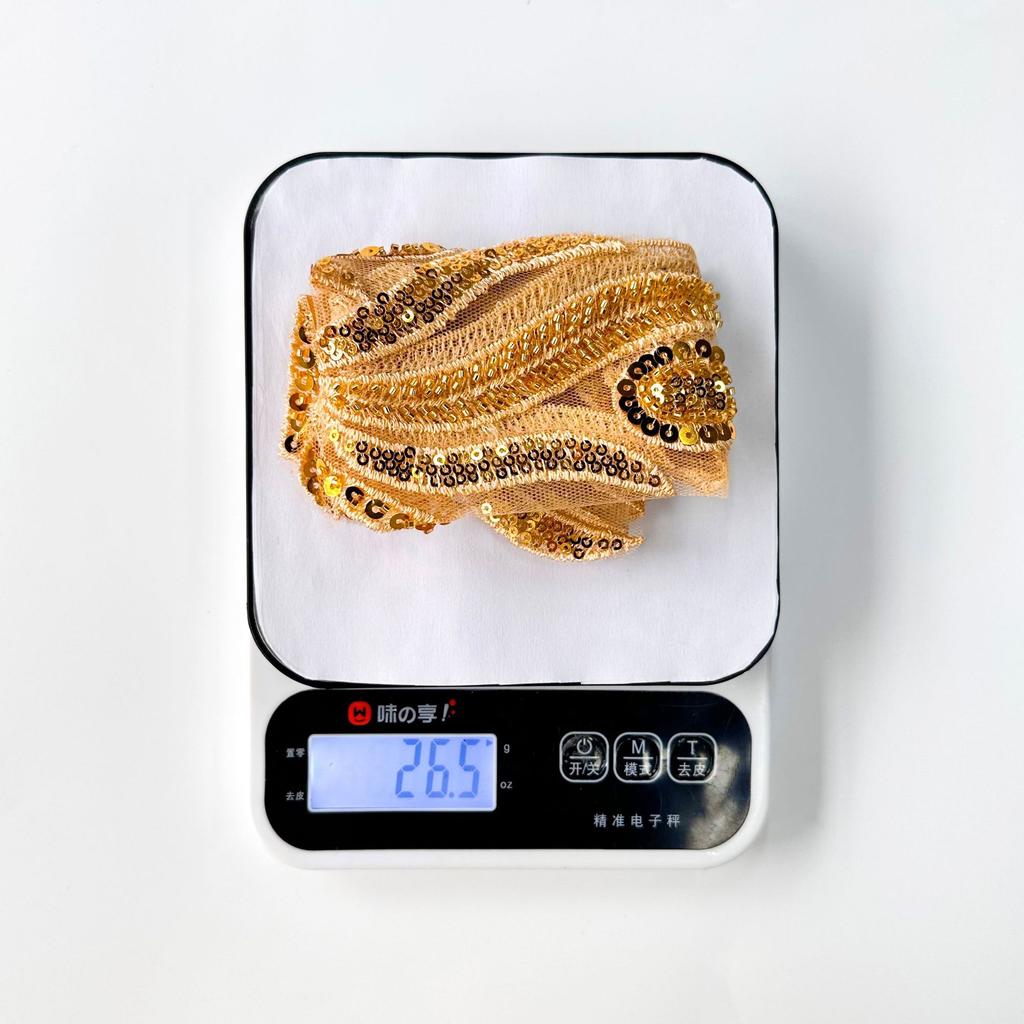 Gold Handmade Beaded Sequins Costume Dress Performance Costume Accessories Decorative V-Neck Front Neck Cloth Stickers Accessories