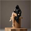 Halloween 3D Mysterious Statue Gothic Black Robe Queen Figure Bookshelf Sculpture Spooky Sitting Statues Desktop Ornaments Gifts