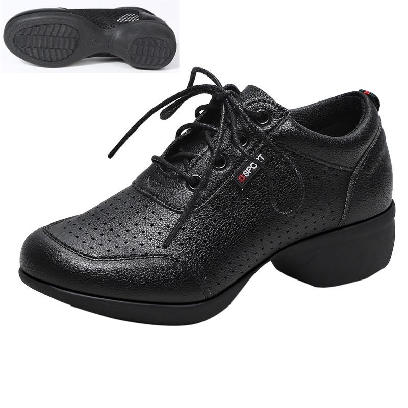 New Mesh Square Dance Shoes For Women Breathable Modern Dancing Shoes Anti Slip Warm Height Increasing Jazz Commuting Shoes