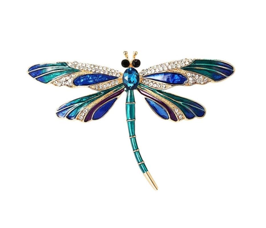 Squisite Spille Libellula con Strass Eleganti Spille Colorate di Insetti Moda Decorazione per Feste Zaino Accessori per Abbigliamento Regalo