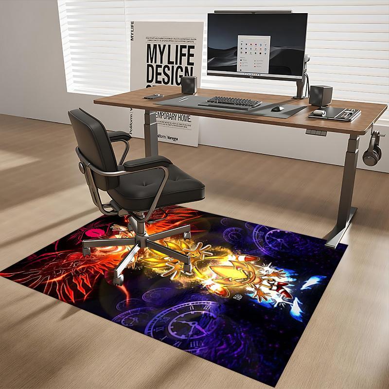 1pc Sonic the Hedgehog Golden Sonic Chair Mat, Anime Cartoon Design, Non-Slip Carpet for Office and Home Decor, Suitable for All Seasons.I050